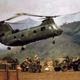 A Marine Corps CH-46 brings supplies to the besieged base at Khe Sanh in 1968 (US Army)